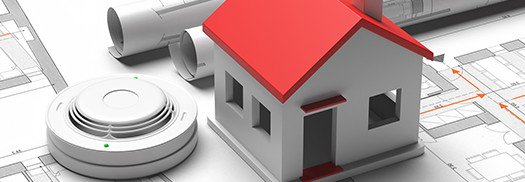 Home and Smoke Detector Prototypes on Top of Electrical Design Plans